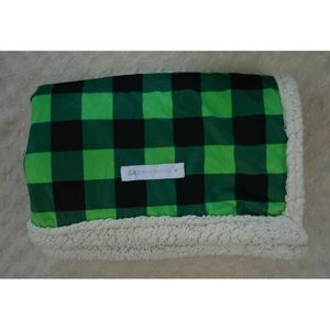 Cribmates Buffalo Plaid Baby Blanket Black Green Cream Sherpa Petite L'amour